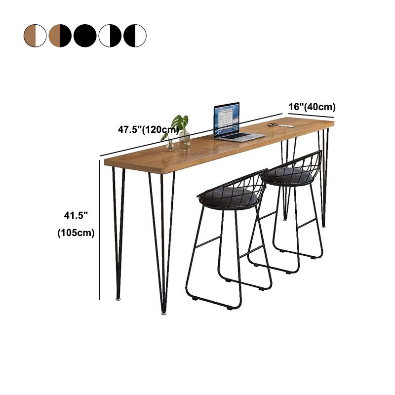 Wood Bar Dining Table Modern Rectangle Bar Table with 4 Legs Pedestal for Dessert Shop Clearhalo 'Bar Furniture' 'Bar Tables' 'bar_tables' 'furn' 'furn_bar_tables' 'Furniture' 'furniture_bar_tables' 'Kitchen & Dining Furniture' 1200x1200_056bc324-0d6e-4fbd-884f-cafeba415541