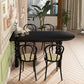 Modern Style Dining Table Solid Wood Dining Room Table in Black