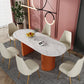 Stone Top Dining Room Table Traditional Luxury Oval Table with Sled Base