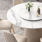 Scandinavian Sintered Stone Table Set of 5/7 with White Round Table Dining Set with Leather Chairs Clearhalo 'Dining Room Sets' 'Dining Tables & Seating' 'dining_room_set' 'furn' 'furn_dining_room_set' 'Furniture' 'furniture_dining_room_set' 'Kitchen & Dining Furniture' 'kitchen&dining_furn' 'kitchen' 1200x1200_056e115f-a532-486f-a0ce-e7c683b3d6b2