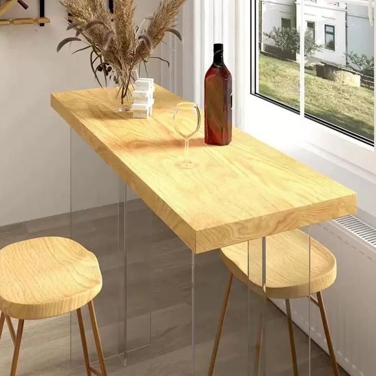 Modernes Bartisch-Set, 1/2/3-teilig, rechteckiges Pub-Ess-Set aus massivem Holz