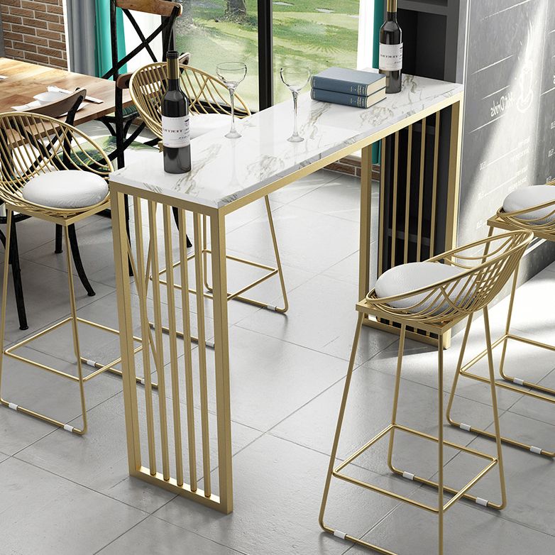 Juego de mesa de bar rectangular Glam, mesa de bar de piedra de 1/2/5 piezas con taburetes altos