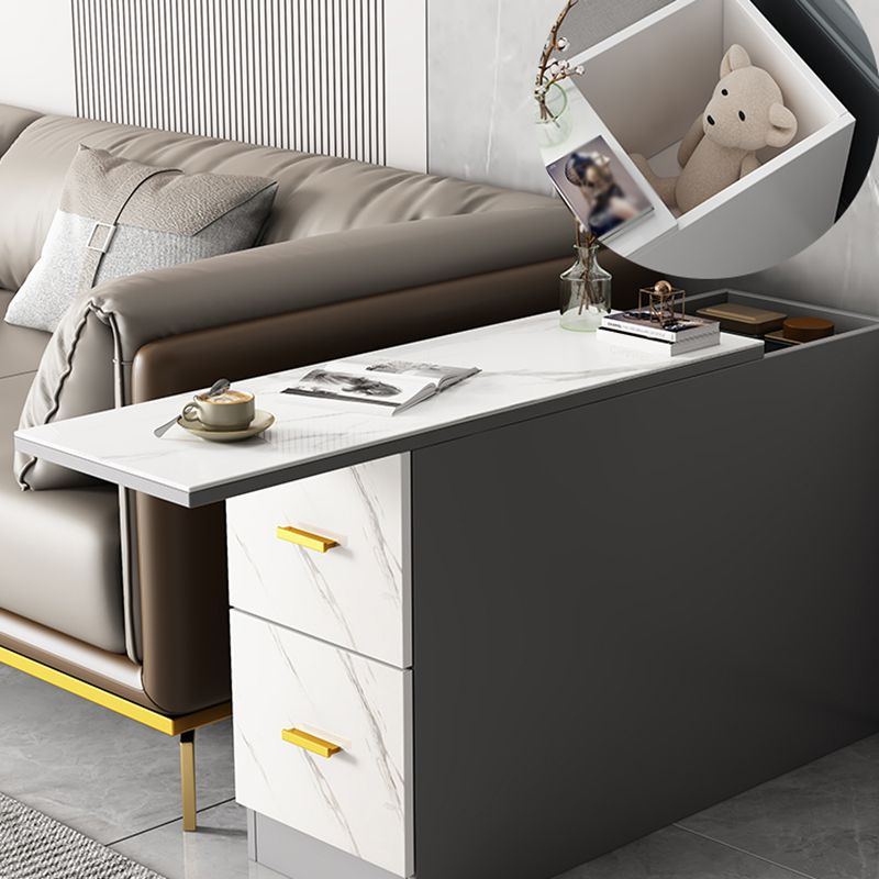 Solid Wood End Table 23.6" Tall 2-Drawer Side Table in Grey Clearhalo 'Coffee & Accent Tables' 'End & Side Tables' 'end_side_table' 'end_side_tables' 'furn' 'furn_end_side_tables' 'Furniture' 'furniture_end_side_table' 'Living Room Furniture' 1200x1200_056ee5c1-21be-4fdf-be39-a47105b8d69f