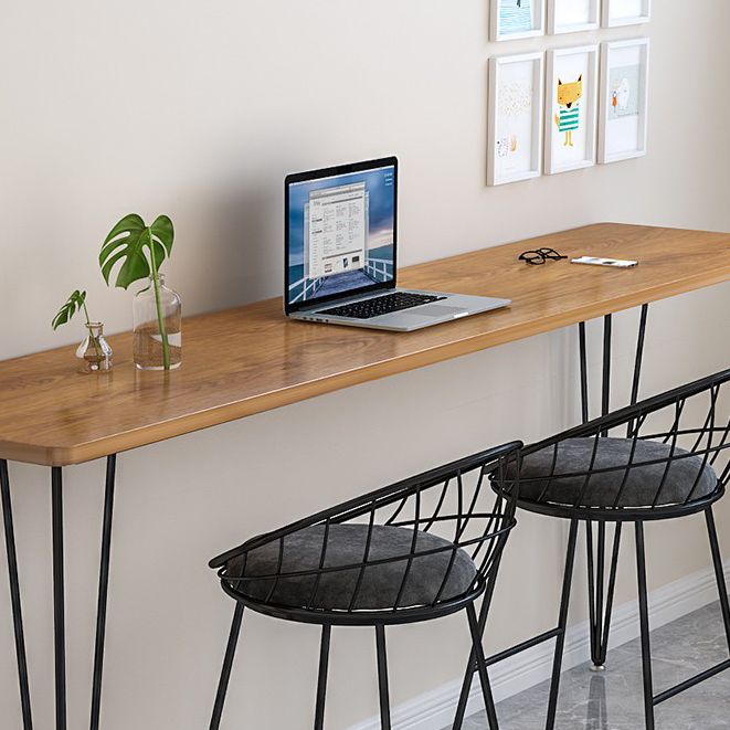 Wood Bar Dining Table Modern Rectangle Bar Table with 4 Legs Pedestal for Dessert Shop Clearhalo 'Bar Furniture' 'Bar Tables' 'bar_tables' 'furn' 'furn_bar_tables' 'Furniture' 'furniture_bar_tables' 'Kitchen & Dining Furniture' 1200x1200_056f0cb3-b68f-44c1-ad4a-82616b557ffc