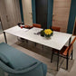 Stone Rectangular Dining Table 4 Legs Furniture with Steel Base for Home Clearhalo 'Dining Tables & Seating' 'Dining Tables' 'dining_table' 'furn' 'furn_dining_table' 'Furniture' 'furniture_dining_table' 'Kitchen & Dining Furniture' 'kitchen' 'kitchen_dining_table' 1200x1200_056f7686-8c56-4042-9140-11a6aa89cacd