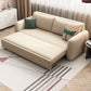 Contemporary Convertible Cotton Blend Square Arm Couch Bed in Beige