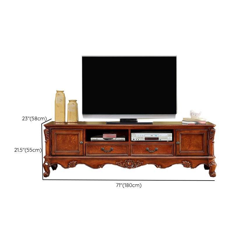 Traditional TV Stand Console Solid Wood Media Console TV Stand with Drawers Clearhalo 'furn' 'furn_tv_stands_entertainment_centers' 'Furniture' 'Living Room Furniture' 'TV Stands & Entertainment Centers' 'TV Stands & Media Storage Furniture' 'tv_stands_entertainment_centers' 1200x1200_0570d7ee-d586-4c7b-8112-ff7449acc604
