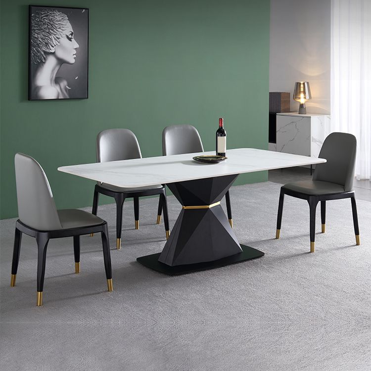 White Stone Top Dinette Set 1/4/5 Pieces Modern Indoor Dining Table Set Clearhalo 'Dining Room Sets' 'Dining Tables & Seating' 'dining_room_set' 'furn' 'furn_dining_room_set' 'Furniture' 'Kitchen & Dining Furniture' 1200x1200_05710eea-f6f1-417b-9171-1a17b8b05c22
