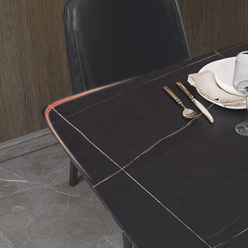Modern Rectangle Stone Table for Restaurant Balck Metal Pedestal Dining Table Clearhalo 'Dining Tables & Seating' 'Dining Tables' 'dining_table' 'furn' 'furn_dining_table' 'Furniture' 'furniture_dining_table' 'Kitchen & Dining Furniture' 'kitchen' 'kitchen_dining_table' 1200x1200_057131fa-ece4-440f-b10e-0c197207760f