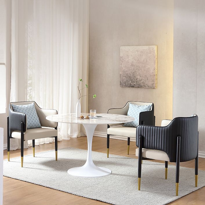 Round Tulip Base Dinette Table Simplicity Style Dining Site Table for Indoor Clearhalo ' dining_table' 'Dining Tables & Seating' 'Dining Tables' 'furn' 'furn_dining_table' 'Furniture' 'furniture_dining_table' 'Kitchen & Dining Furniture' 'kitchen&dining_furn' 'kitchen' 'kitchen_dining_table' 1200x1200_057434b2-92d4-4483-9f72-856edd423464