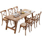 Ensemble de salle à manger moderne 1/2/5/7 pièces, ensemble de dinette à double piédestal en bois massif
