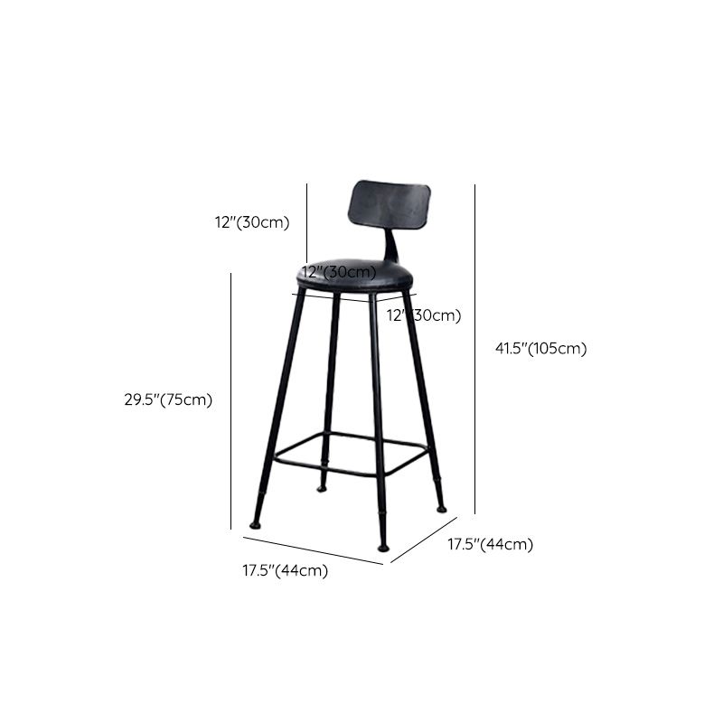 Contemporary Metal Bar Stool Wood Seat Bar Stool for Home Use Clearhalo 'Bar Furniture' 'Bar Stools' 'bar_stools' 'furn' 'furn_bar_stools' 'Furniture' 'Kitchen & Dining Furniture' 1200x1200_05749ad4-b234-421c-a344-d13323b4aee9