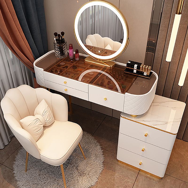 Glam Make -up Eitelkeitsbetrieb Glaspop Waschtisch mit Schubladen