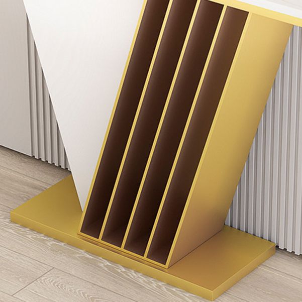 Tavolo da divano console in pietra glam tavolo accento di ferro rettangolare per sala