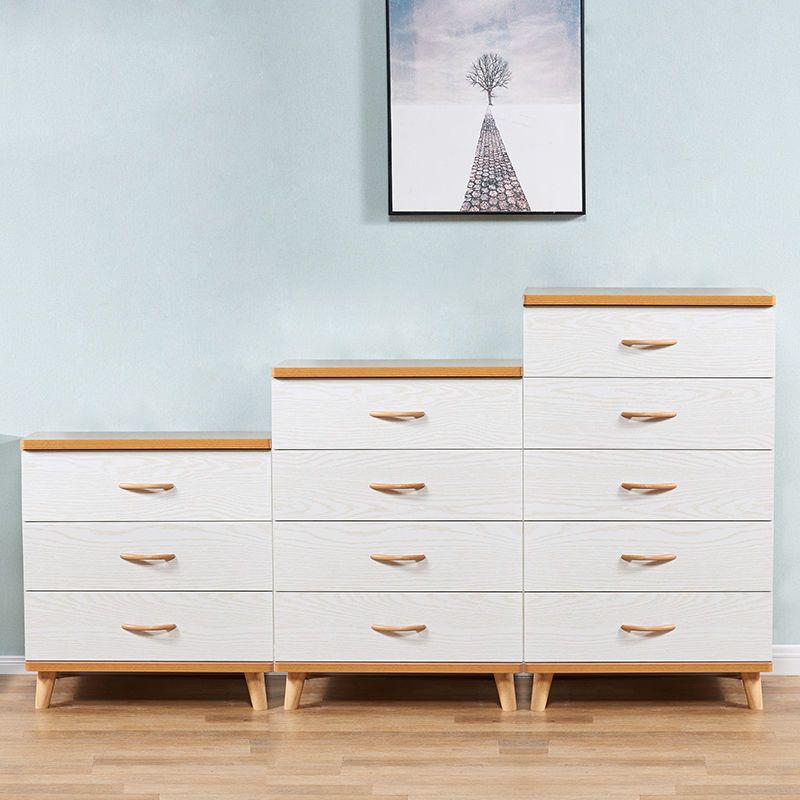 Scratch Resistant Modern Accent Chest with Soft Close Drawers in White