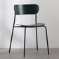 Industrial Armless Kitchen Chair Wooden Open Back Side Chair with Metal Base