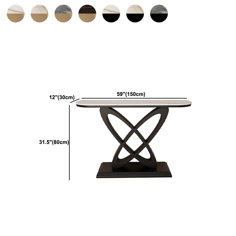 Mesa de consola de sofá de acero y piedra, mesa de acento de la consola Hall de 31.5 "