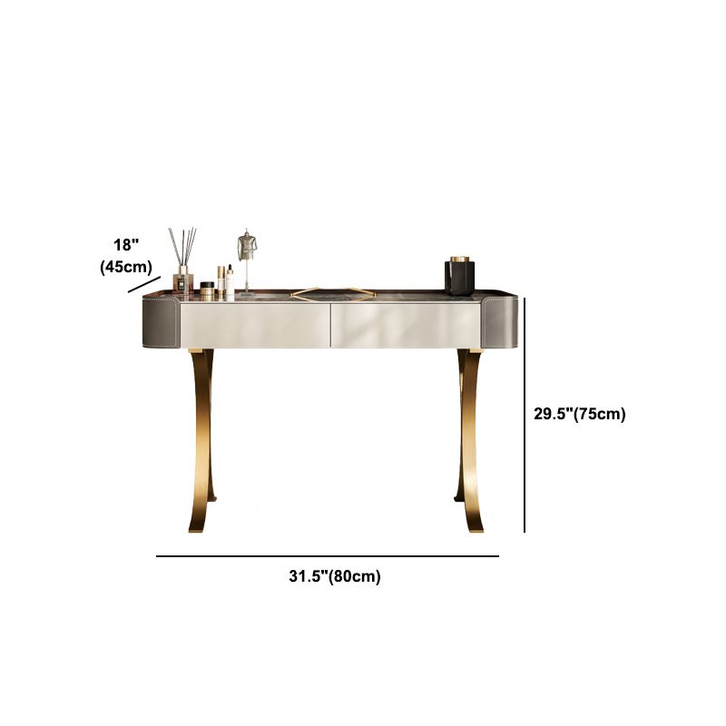 Dresser Makeup Counter With 2 Storage Drawers and Stool for Bedroom Clearhalo 'Bedroom Furniture' 'furn' 'furn_makeup_vanities' 'Furniture' 'Makeup Vanities' 'makeup_vanities' 1200x1200_057a868c-5680-4785-b63a-bdaa7726a9fd