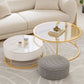 Glass Top Frame Coffee Table Round Nesting Coffee Table Set with Drawer Clearhalo 'Coffee & Accent Tables' 'Coffee Tables' 'coffee_tables' 'furn' 'furn_coffee_tables' 'Furniture' 'Living Room Furniture' 1200x1200_057c01dd-ce11-485c-a572-d0b663e43ebf