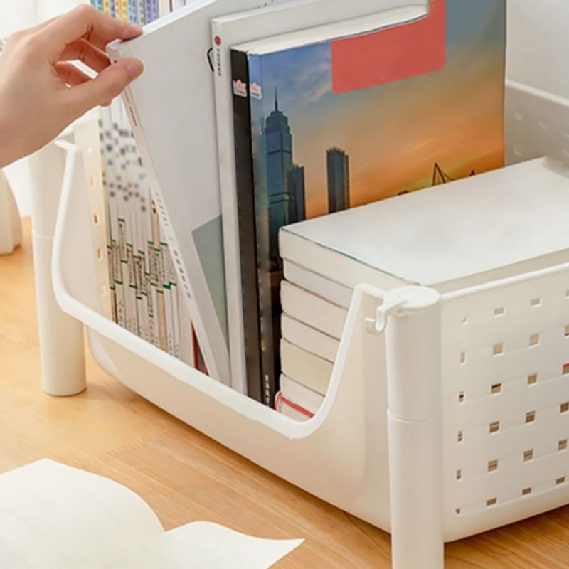 Plastic Standard Bookcase Contemporary Style Open Back Bookshelf with Wheels Clearhalo 'Bookcases' 'furn' 'furn_bookcases' 'Furniture' 'furniture_bookcases' 'Office Furniture' 1200x1200_057cf09e-6c64-4712-8c08-b4c83a19f765