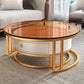 Round Nesting Coffee Table Set Frame Glass Coffee Table with Drawer Clearhalo 'Coffee & Accent Tables' 'Coffee Tables' 'coffee_tables' 'furn' 'furn_coffee_tables' 'Furniture' 'Living Room Furniture' 1200x1200_057de7ca-a171-44be-9921-d839963bfb80