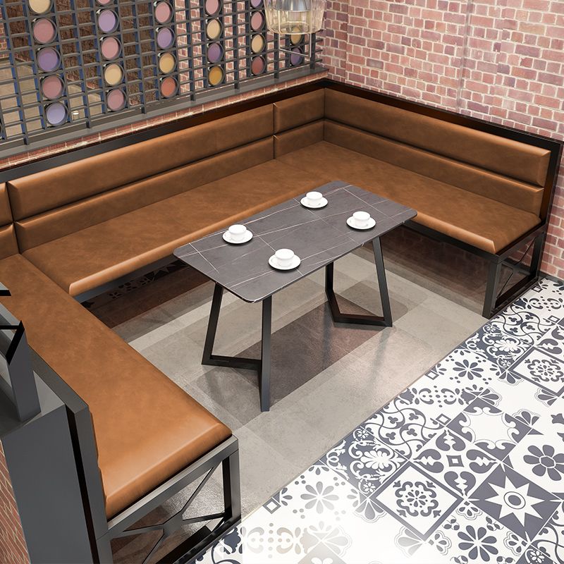 Industrial Style Dinner Table Rectangle Table with Black Frame for Dining Room Clearhalo ' dining_table' 'Dining Tables & Seating' 'Dining Tables' 'furn' 'furn_dining_table' 'Furniture' 'furniture_dining_table' 'Kitchen & Dining Furniture' 'kitchen&dining_furn' 'kitchen' 'kitchen_dining_table' 1200x1200_057ec79a-3460-44a5-8e71-df9b71a6bd29