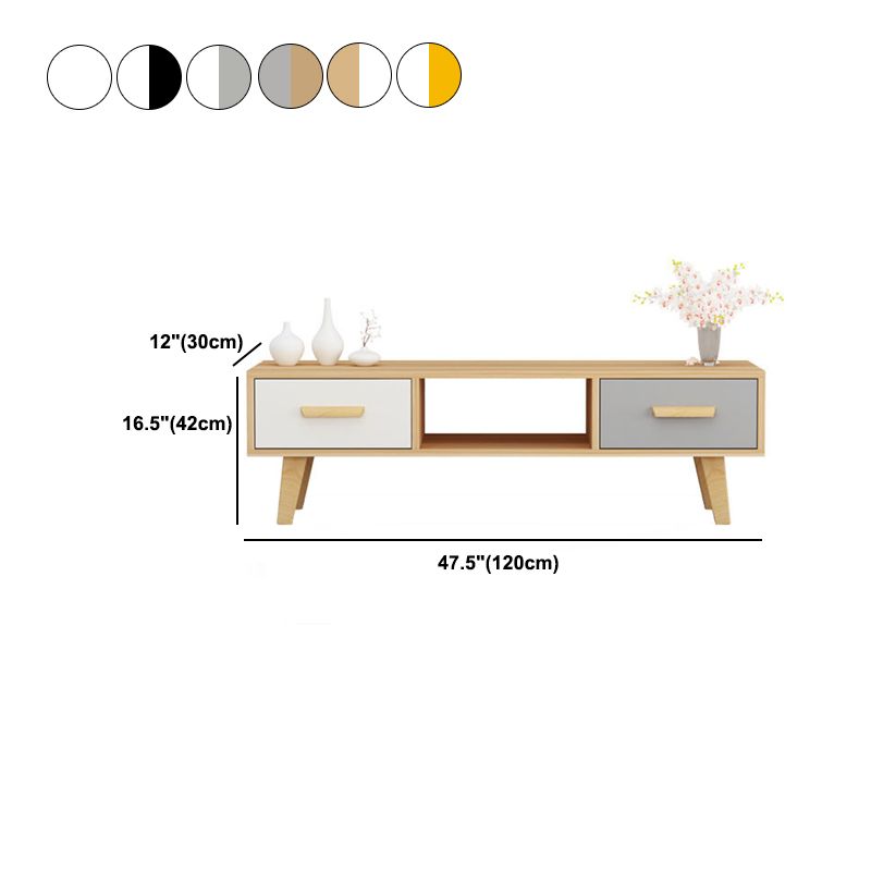 Scandinavian TV Media Stand with Drawers Wood TV Stand Console Clearhalo 'furn' 'furn_tv_stands_entertainment_centers' 'Furniture' 'Living Room Furniture' 'TV Stands & Entertainment Centers' 'TV Stands & Media Storage Furniture' 'tv_stands_entertainment_centers' 1200x1200_05800d1e-ed24-4edc-a1b8-aeaf683afcb7