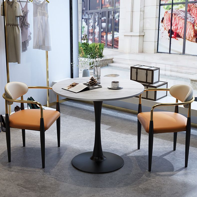 Modern Upholstered Dining Chair Open Back Dining Side Furniture in Matte Finish for Indoor