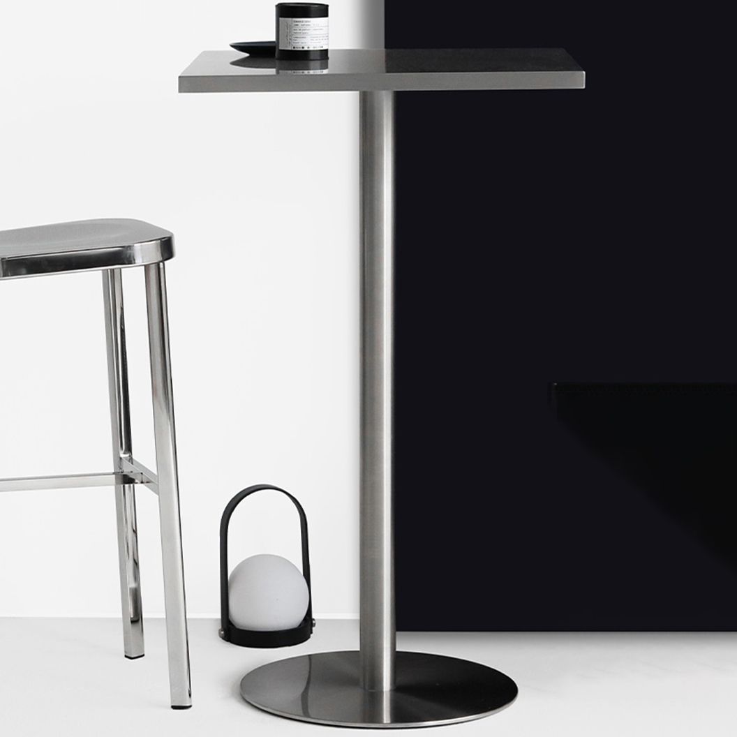 Industrial Style Stainless Steel Bar Table 42-inch Height Table for Coffee Shop Clearhalo 'Bar Furniture' 'Bar Tables' 'bar_tables' 'furn' 'furn_bar_tables' 'Furniture' 'furniture_bar_tables' 'Kitchen & Dining Furniture' 1200x1200_05822eab-1092-4e99-92b9-55b7ecbc954c
