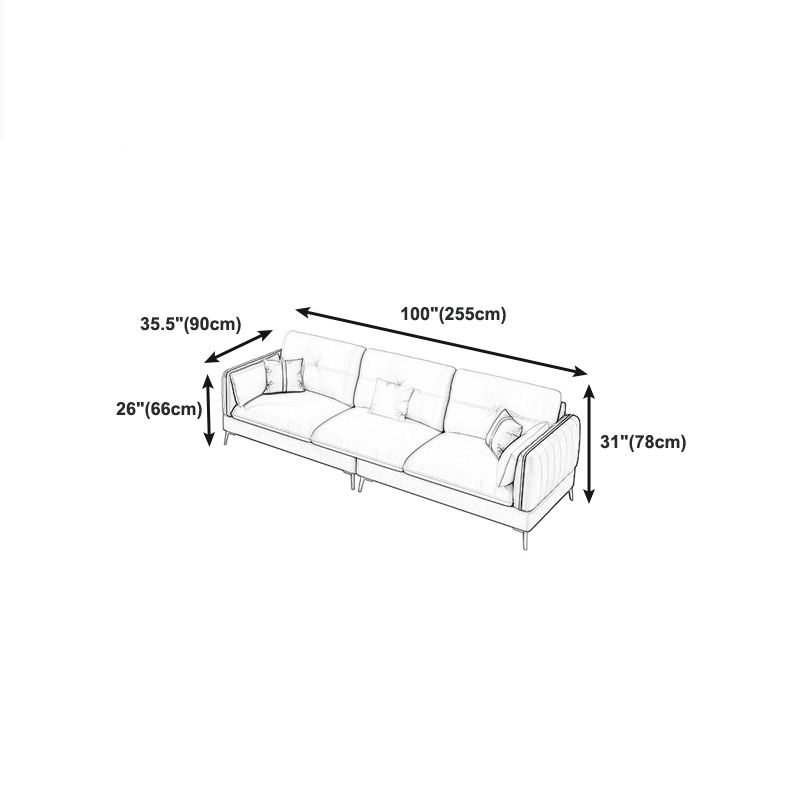 Beige Contemporary Faux Leather Sofa with Recessed Arm 30.7" Clearhalo 'furn' 'furn_sectionals' 'Furniture' 'furniture_sectionals' 'kitchen' 'kitchen_sectionals' 'Living Room Furniture' 'Sectionals' 1200x1200_058445b1-87d3-4eb2-ae07-dcee54c5185a