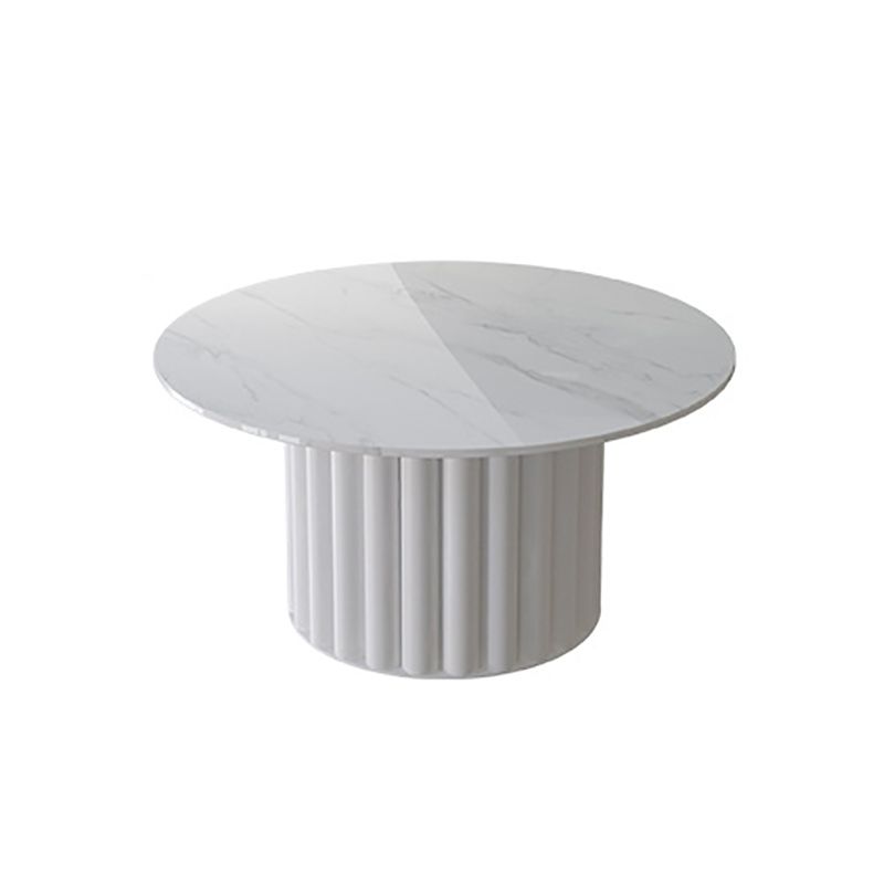 Modern Stone Pedestal Cocktail Table Round Coffee Table - White/Grey Clearhalo 'Coffee & Accent Tables' 'Coffee Tables' 'coffee_tables' 'furn' 'furn_coffee_tables' 'Furniture' 'Living Room Furniture' 1200x1200_0585f374-8b74-4e2b-981c-1b2e05f6fdcd