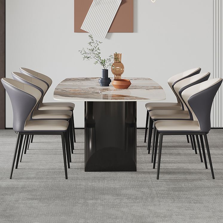 Metal Modern Rectangle Indoor Table Sintered Stone Table for Dining Room Clearhalo ' dining_table' 'Dining Tables & Seating' 'Dining Tables' 'furn' 'furn_dining_table' 'Furniture' 'furniture_dining_table' 'Kitchen & Dining Furniture' 'kitchen&dining_furn' 'kitchen' 'kitchen_dining_table' 1200x1200_0586b864-c57e-4fef-820d-a99d4efa0c0c