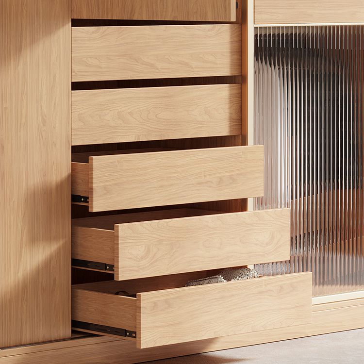Engineered Wood Wardrobe Cabinet Modern Wardrobe Closet for Bedroom