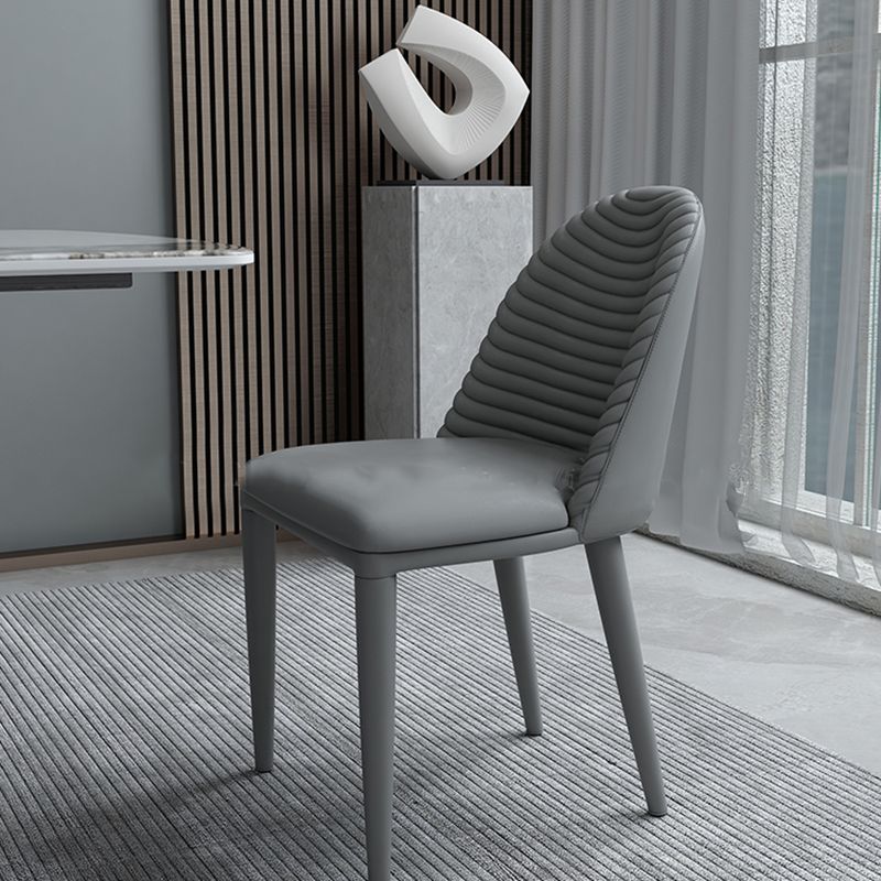 Glam Dining Room Side Chairs Faux Leather Metal Base Armless Chairs Clearhalo 'Dining Chairs' 'Dining Tables & Seating' 'dining_chair' 'furn' 'furn_dining_chair' 'Furniture' 'furniture_dining_chair' 'Kitchen & Dining Furniture' 1200x1200_058888f6-69d3-4f5b-9915-599f4847800c