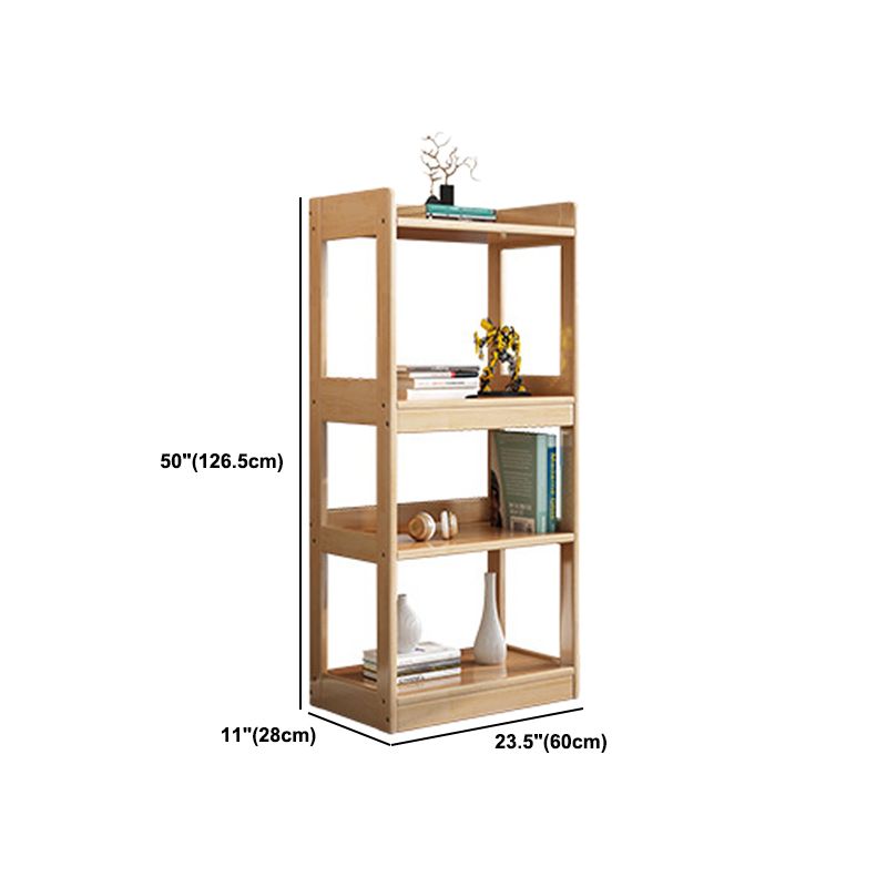 Modem Solid Wood Bookshelf Etagere Bookshelf 62.2" H X 11" W with Rectangular Shelves