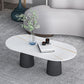 Glam 15.7"Tall Iron 2 Legs Oval Slate Table Top Coffee Table Clearhalo 'Coffee & Accent Tables' 'Coffee Tables' 'coffee_tables' 'furn' 'furn_coffee_tables' 'Furniture' 'Living Room Furniture' 1200x1200_0589a441-9b1a-49c4-b6fd-7eb8868dc05b