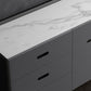 Glam Buffet Sideboard White Sinteded Stone Server con porta e cassetto