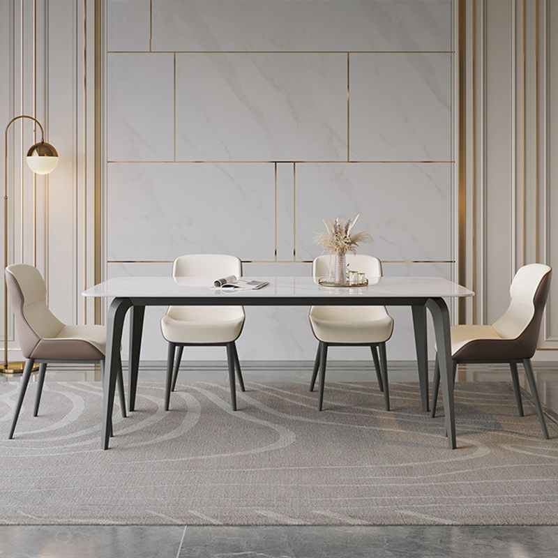 Mesa de comedor rectangular de piedra sinterizada, mesa de comedor moderna para cocina
