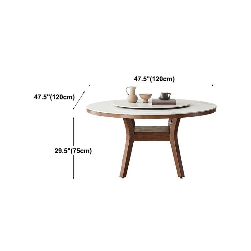 Modern Dining Round Table Dining Sintered Stone Table for Restaurant with Wood Legs Clearhalo 'Dining Tables & Seating' 'Dining Tables' 'dining_table' 'furn' 'furn_dining_table' 'Furniture' 'furniture_dining_table' 'Kitchen & Dining Furniture' 'kitchen' 'kitchen_dining_table' 1200x1200_058cb500-fc25-47eb-b0a2-26a59e69ffca