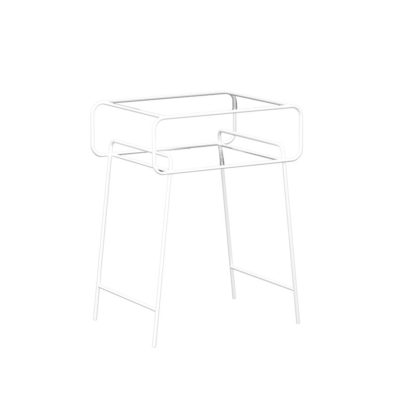 Glam 21 Zoll H -Bett Nachttisch Gla Top Open Storage Night Tisch mit Beinen