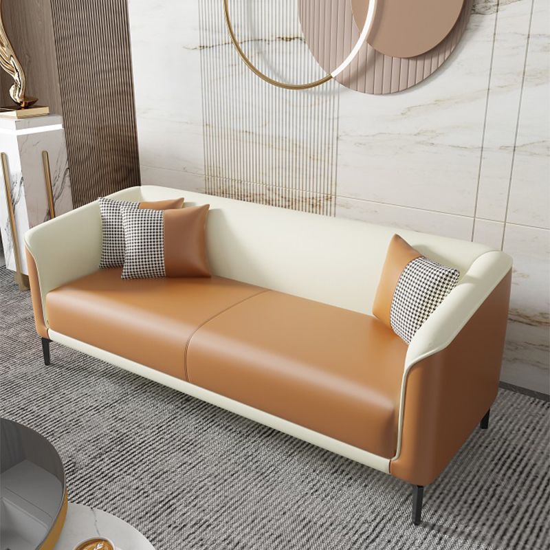 Modern Faux Leather Standard Sofa Tuxedo Arm for Living Room