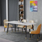 Mesa de comedor rectangular mesa de comedor de piedra con base de hierro