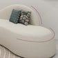 White Wool Curved Sofa Nordic 39.4" D Armless Sofa with Pillows