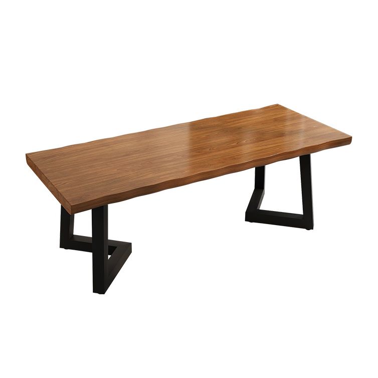 Solid Wood Industrial Writing Desk Rectangular Office Desk with Iron Legs Clearhalo 'furn' 'furn_office_desk' 'Furniture' 'Office Desks' 'Office Furniture' 'office_desk' 1200x1200_0590e667-6d14-46ee-aff8-7329fff2dce5