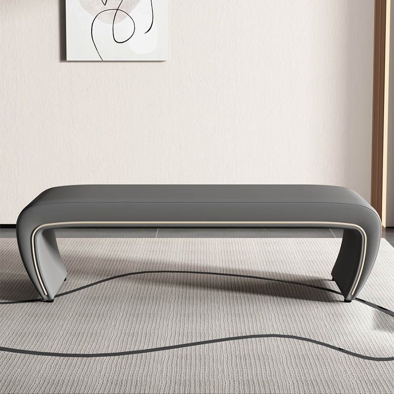 Modern Rectangle Entryway Bench Solid Wood Seating Bench with Upholstered Clearhalo 'Benches' 'Chairs & Seating' 'furn' 'furn_benches' 'Furniture' 'Living Room Furniture' 1200x1200_0592f9ff-c430-4706-b951-811f7bba6c01