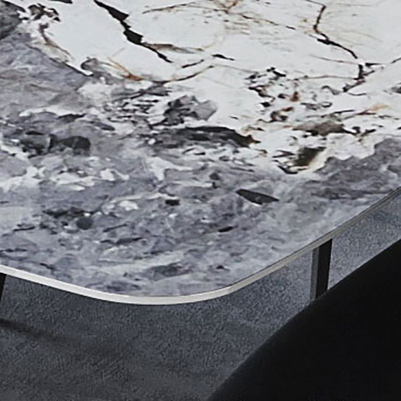 Industrial Sintered Stone Top Dining Table Rectangle Table with Single Pedestal Clearhalo 'Dining Tables & Seating' 'Dining Tables' 'dining_table' 'furn' 'furn_dining_table' 'Furniture' 'furniture_dining_table' 'Kitchen & Dining Furniture' 1200x1200_05935084-420b-46c2-b7e9-67c0492ce885