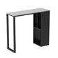 Modern Rectangle Bar Dining Table Stone and Metal Bar Table with Storage Base