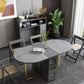 59''L Minimalist Folding Kitchen Dining Table Oval Dining Table with Pedestal Base Clearhalo ' dining_table' 'Dining Tables & Seating' 'Dining Tables' 'furn' 'furn_dining_table' 'Furniture' 'furniture_dining_table' 'Kitchen & Dining Furniture' 'kitchen&dining_furn' 'kitchen' 'kitchen_dining_table' 1200x1200_0596ad1f-426b-424c-9a6b-5a7cf3f77f38