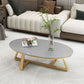 Glam Cross Legs Coffee Table Slate Oval Coffee Cocktail Table