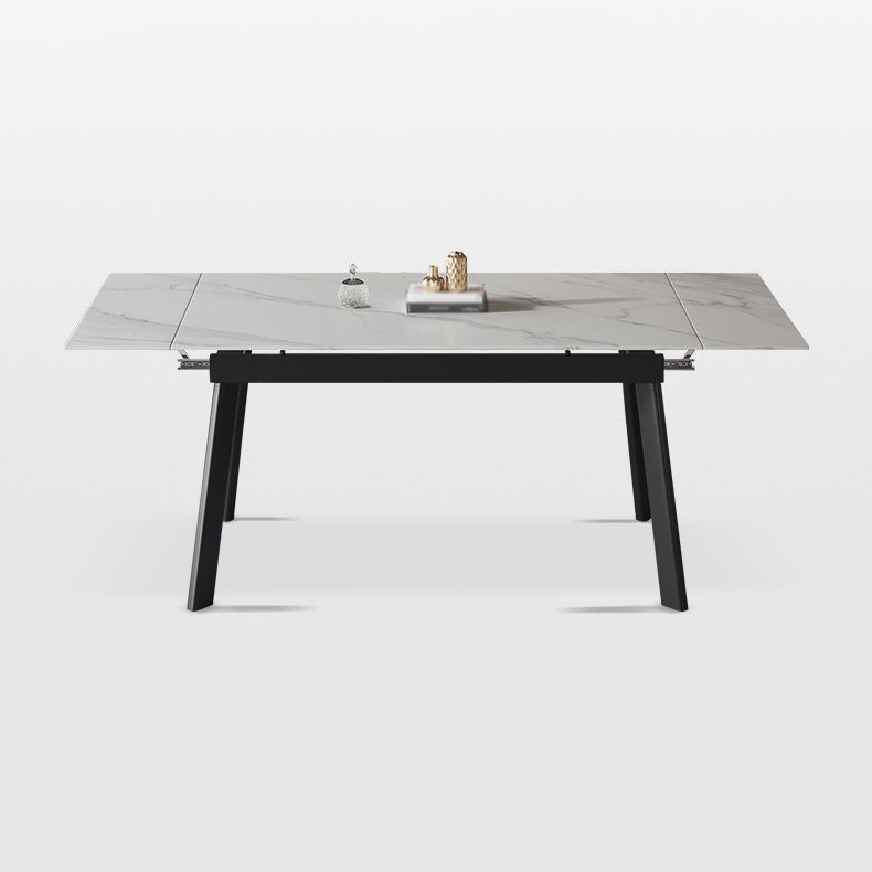 Modern Kitchen Foldable Dining Room Set with Sintered Stone Top and Black Base Dining Furniture Set Clearhalo 'Dining Room Sets' 'Dining Tables & Seating' 'dining_room_set' 'furn' 'furn_dining_room_set' 'Furniture' 'furniture_dining_room_set' 'Kitchen & Dining Furniture' 'kitchen&dining_furn' 'kitchen' 1200x1200_059781a1-0358-4ce8-b80c-7cb70e4c339b